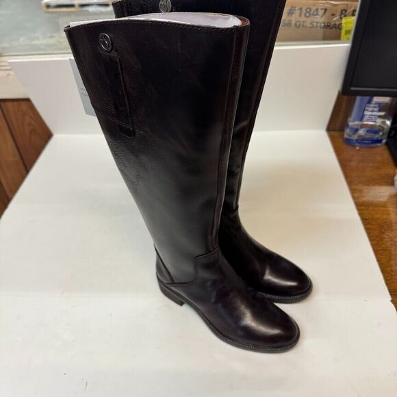 Franco Sarto Womens 5 M WC Brown Leather Knee High Riding Boots DISPLAY XO2 - Picture 1 of 6